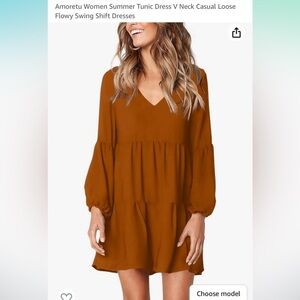 Orange long-sleeve dress